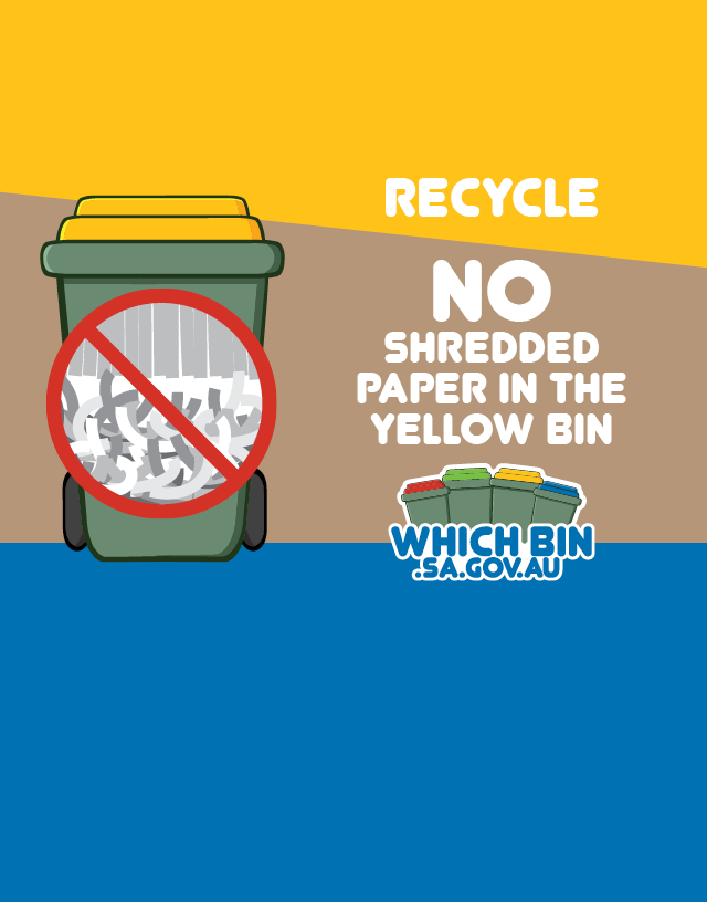 Shredded paper cannot be recycled in the recycle bin | Which Bin SA